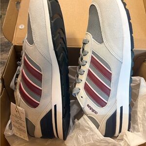 Adidas Gray and Burgundy Running Shoes